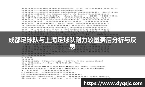 成都足球队与上海足球队耐力较量赛后分析与反思